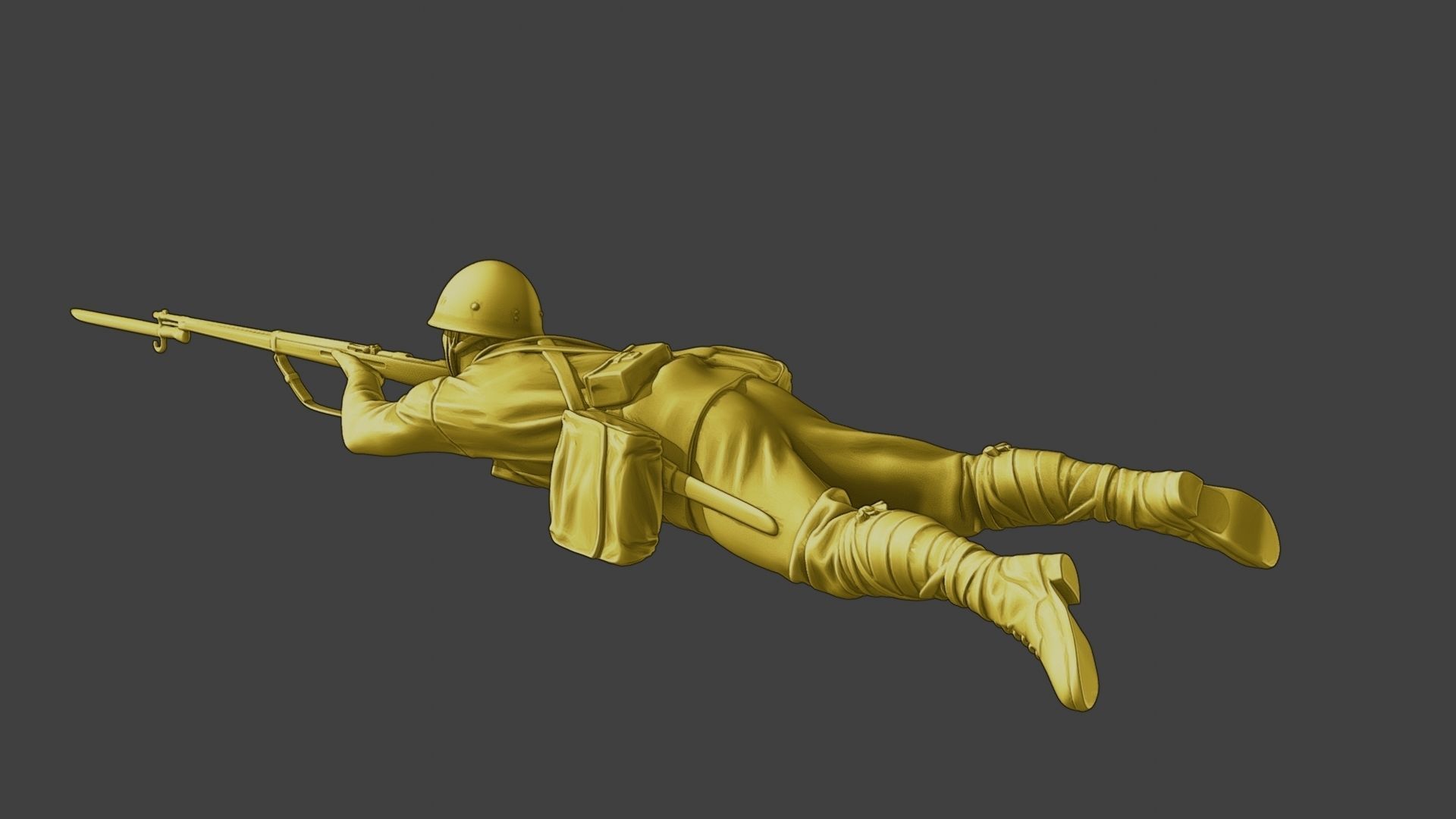 Japanese soldier ww2 Shoot Lying J2 3D print model_25