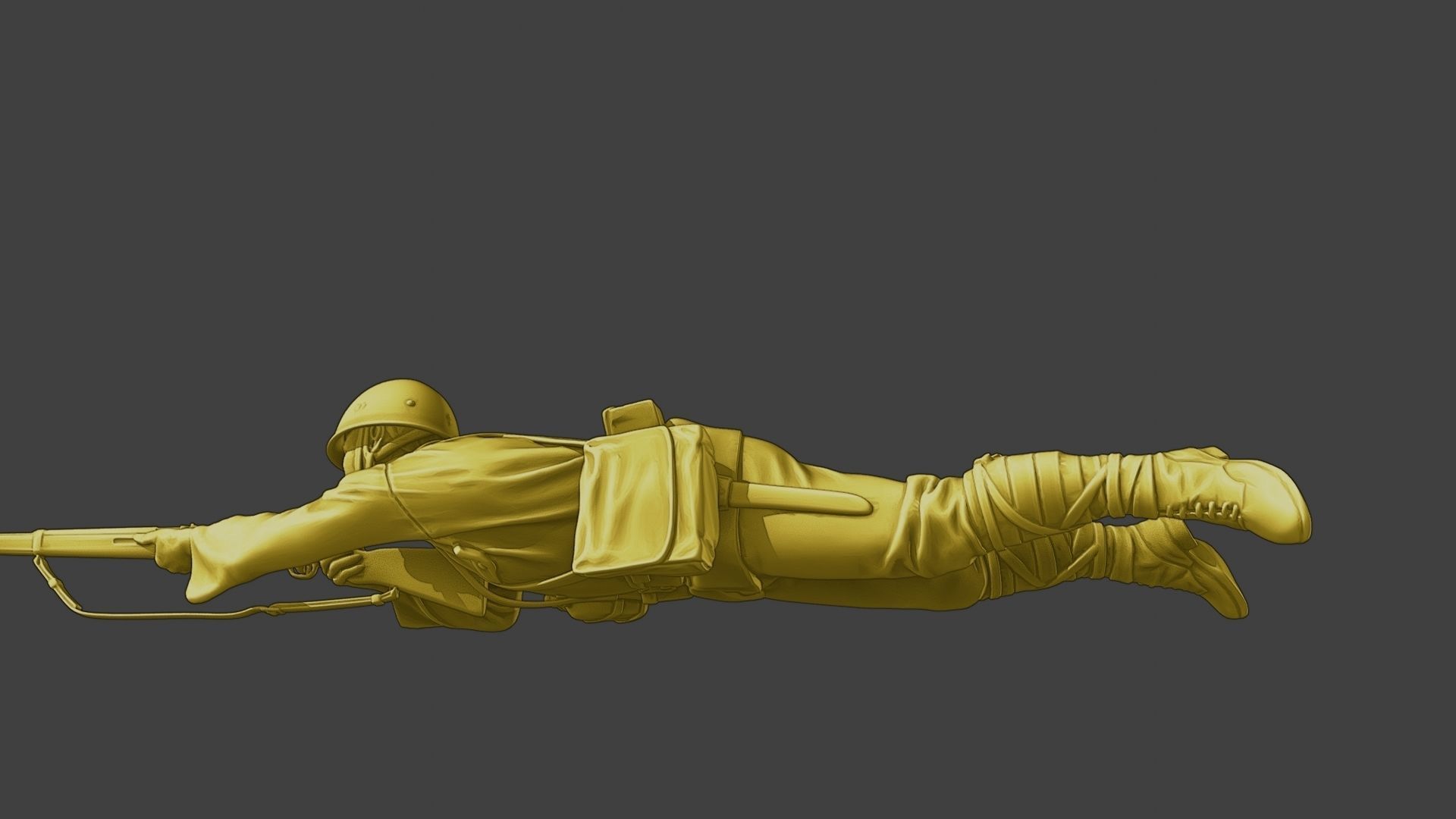 Japanese soldier ww2 Shoot Lying J2 3D print model_26
