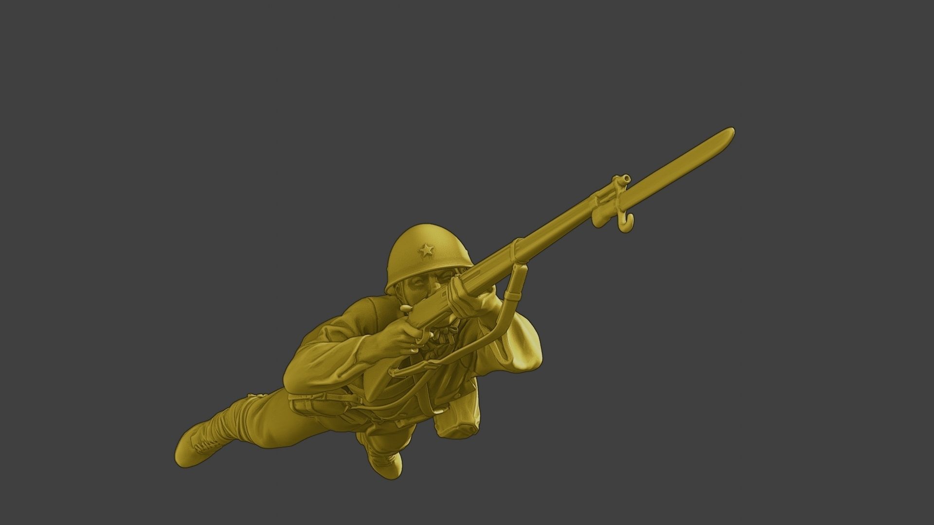 Japanese soldier ww2 Shoot Lying J2 3D print model_30