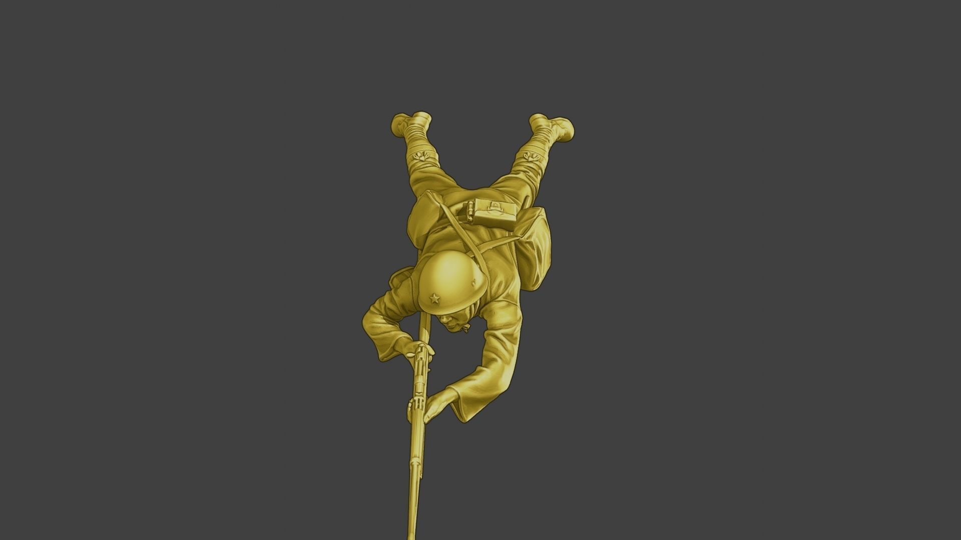 Japanese soldier ww2 Shoot Lying J2 3D print model_1