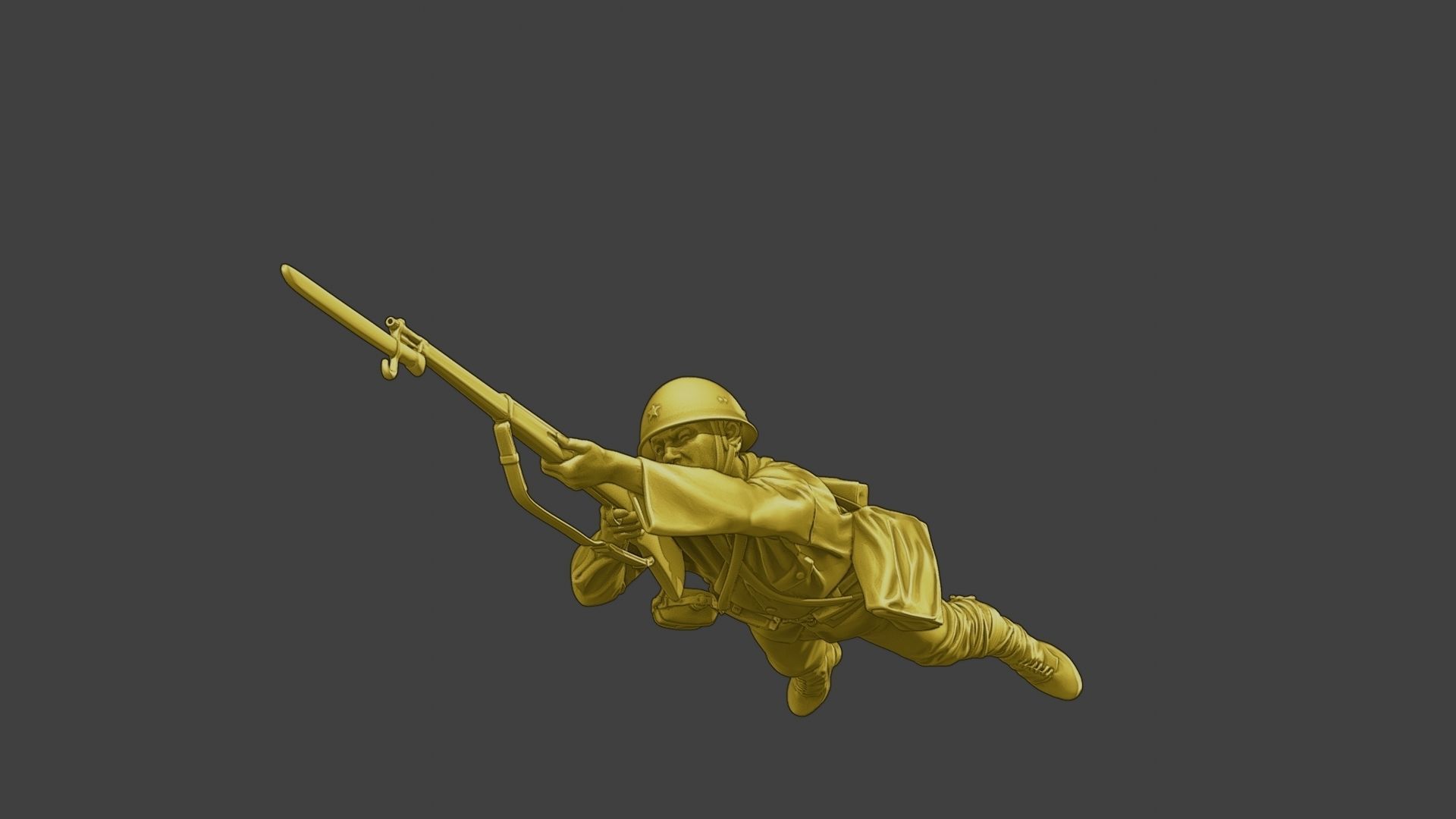 Japanese soldier ww2 Shoot Lying J2 3D print model_28