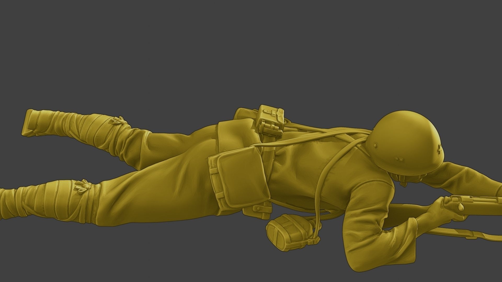 Japanese soldier ww2 Shoot Lying J2 3D print model_19