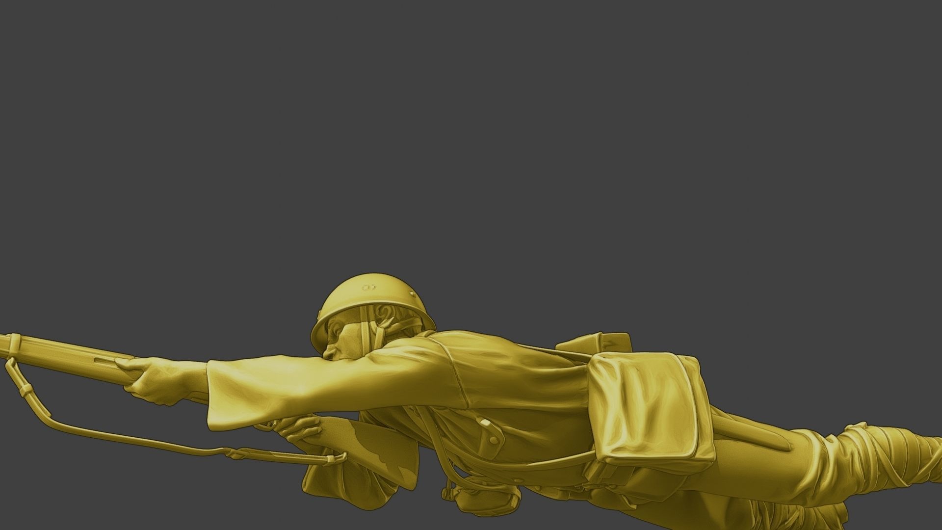 Japanese soldier ww2 Shoot Lying J2 3D print model_27