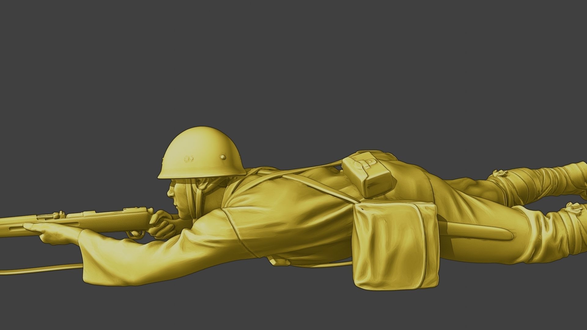 Japanese soldier ww2 Shoot Lying J2 3D print model_16