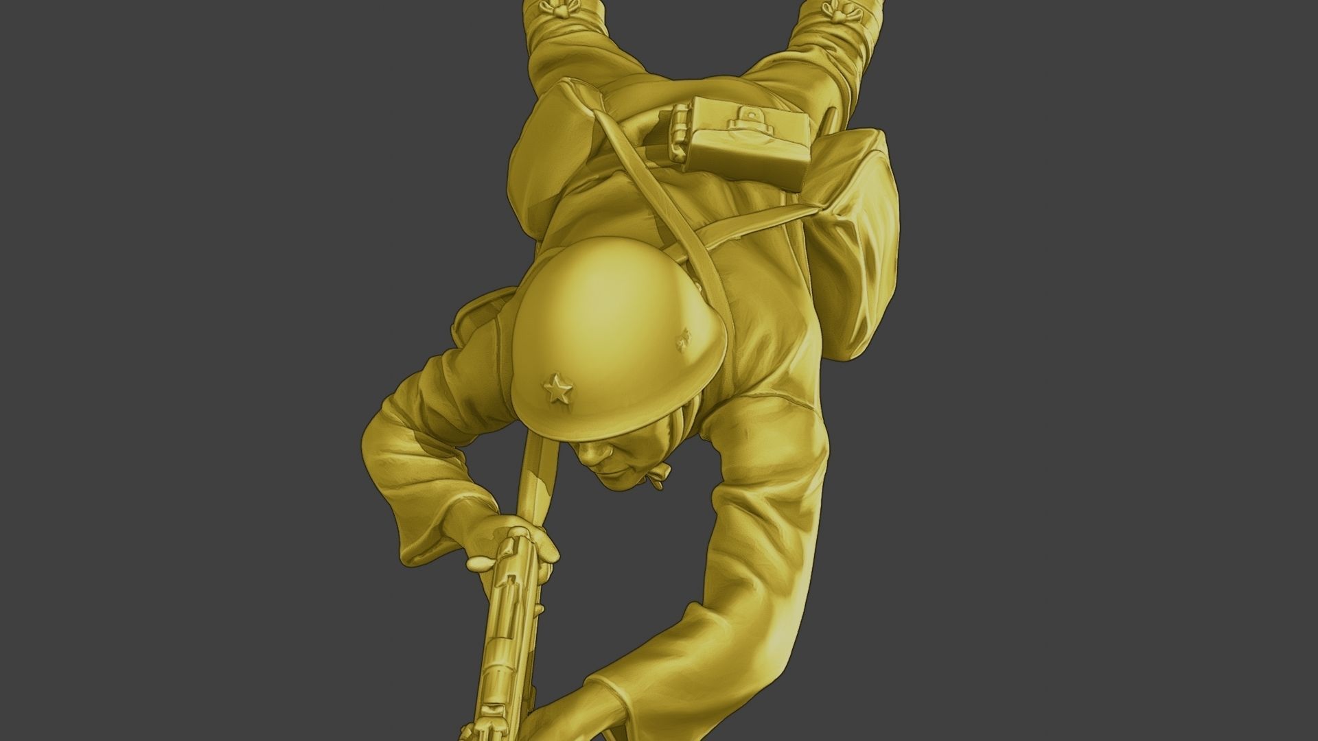 Japanese soldier ww2 Shoot Lying J2 3D print model_11