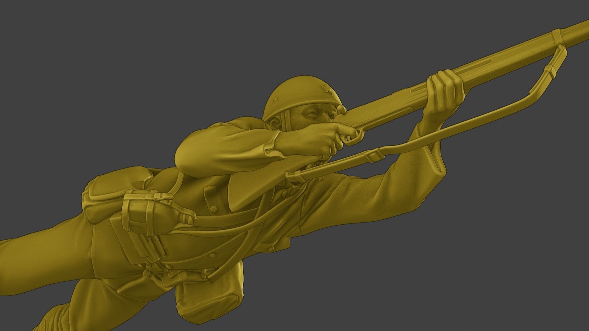 Japanese soldier ww2 Shoot Lying J2 3D print model_29
