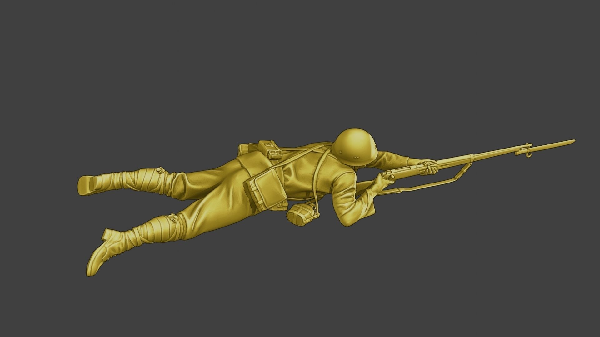 Japanese soldier ww2 Shoot Lying J2 3D print model_8