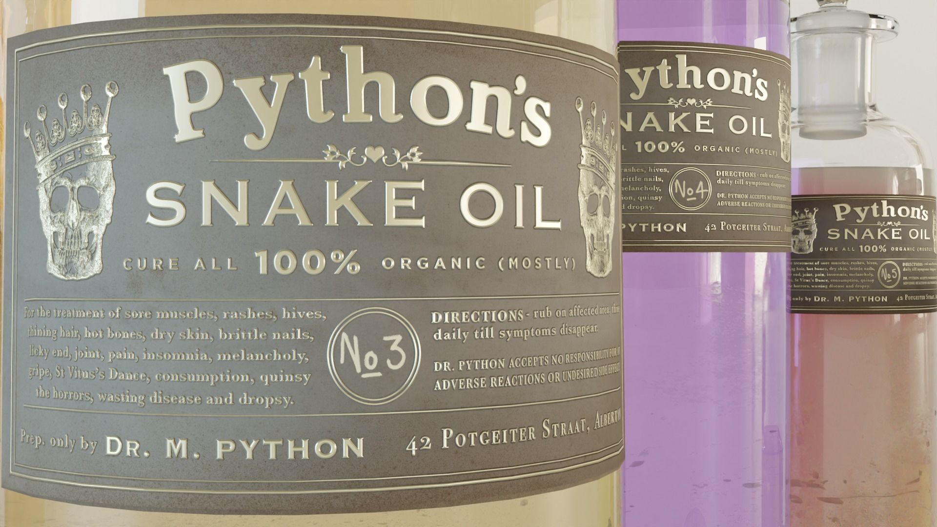 Apothecary Vintage Bottles 3D model_3