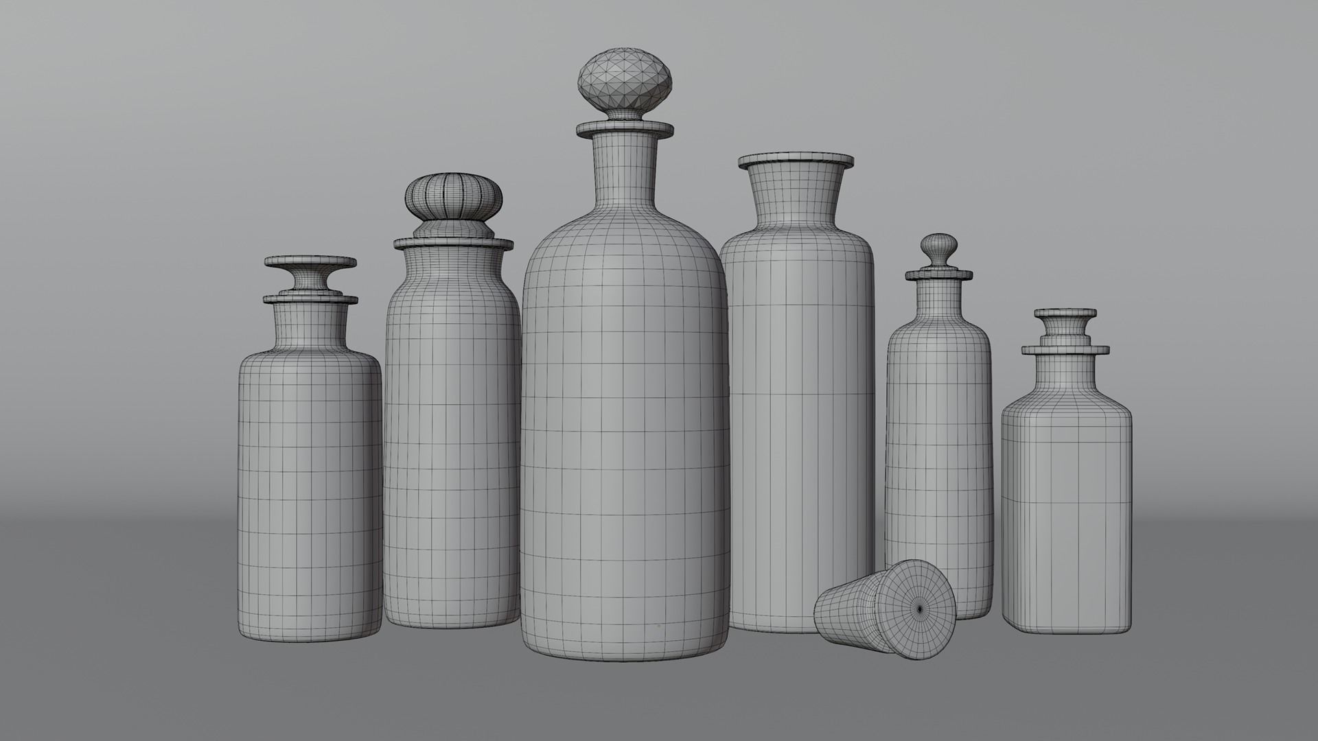 Apothecary Vintage Bottles 3D model_16