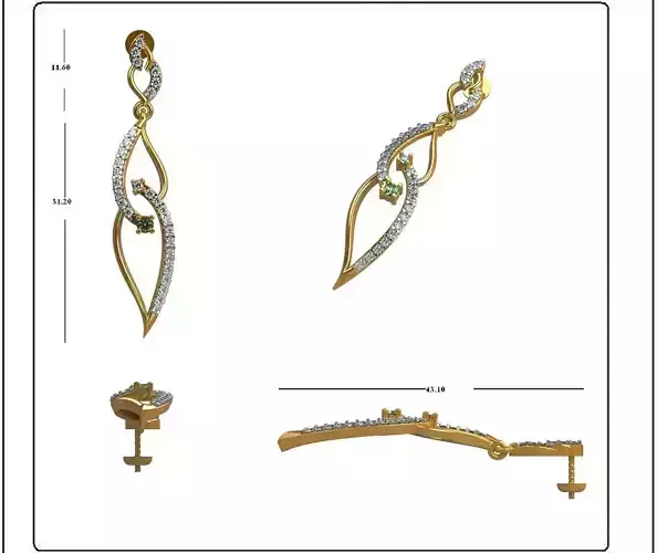 Solitaire Earrings  3D print model