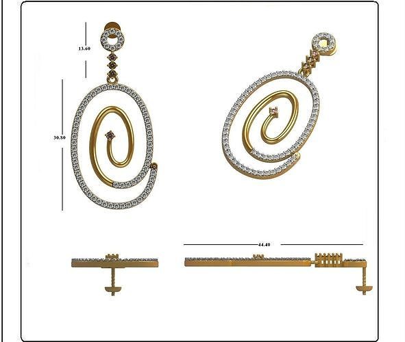 Solitaire Earrings  3D print model