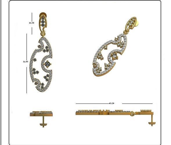 Solitaire Earrings  3D print model
