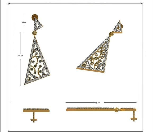 Solitaire Earrings  3D print model