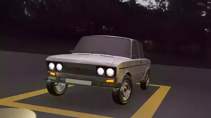 car vaz 3d model  Low-poly 3D model