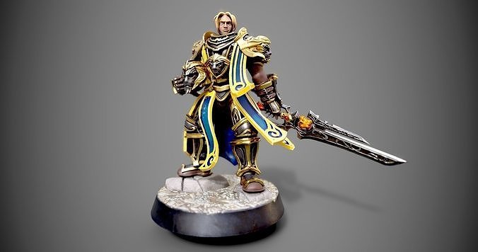 Anduin statue of knight holding sword Free 3D print model