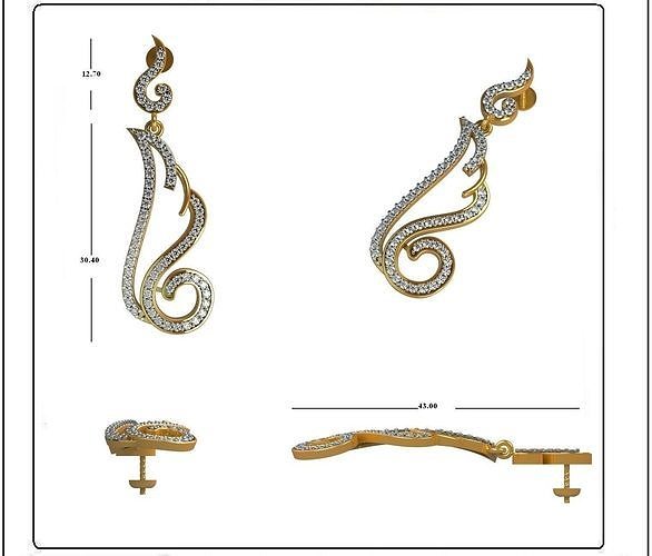 Solitaire Earrings  3D print model