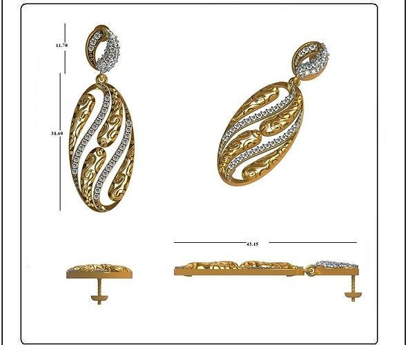 Solitaire Earrings  3D print model