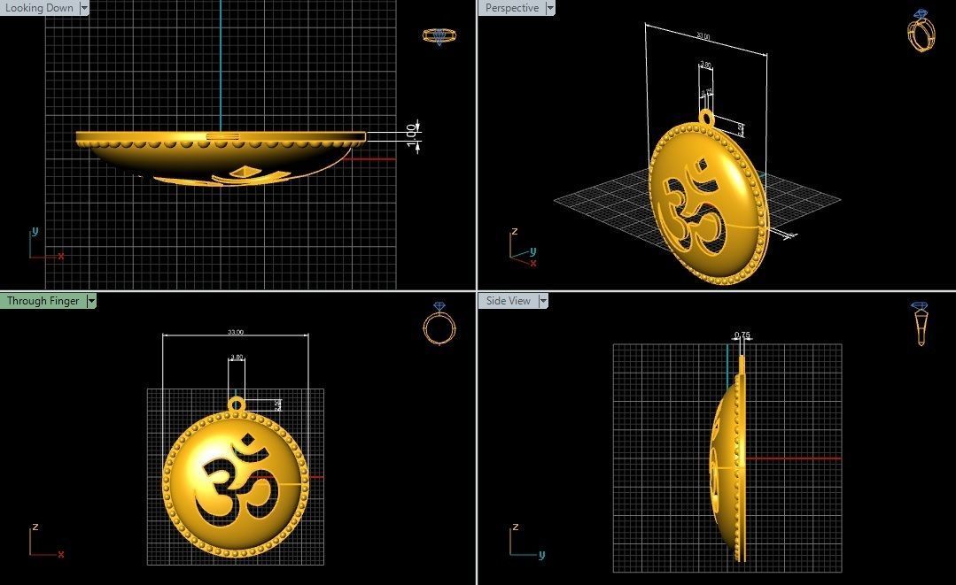  10  AUM pendants  3D model_15