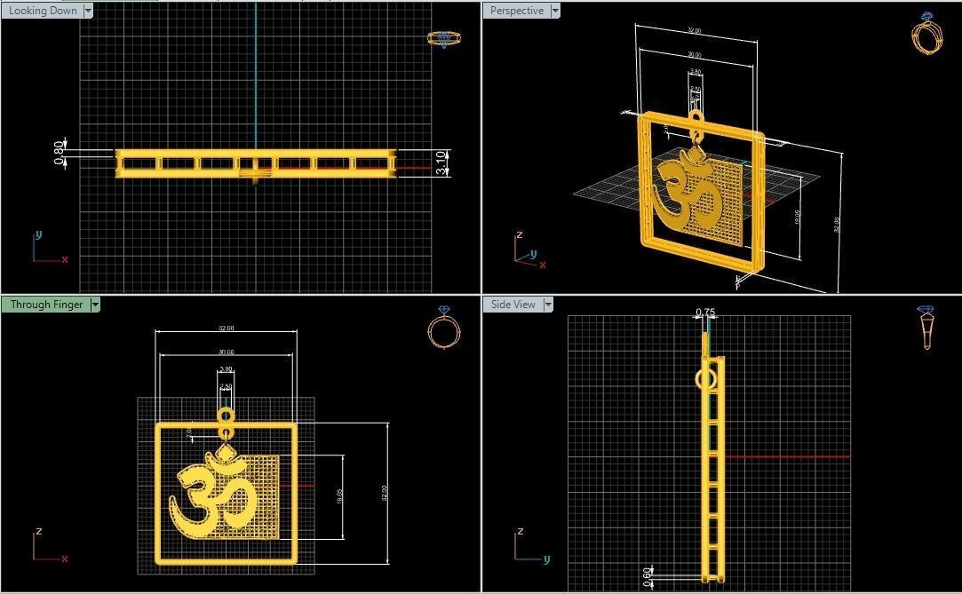  10  AUM pendants  3D model_57
