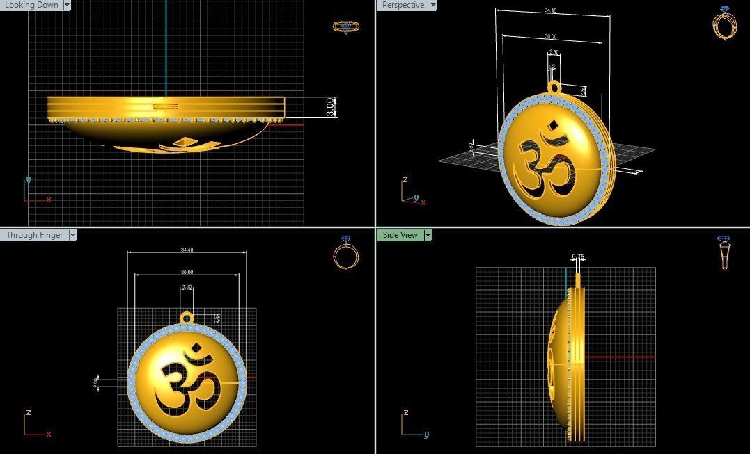  10  AUM pendants  3D model_7