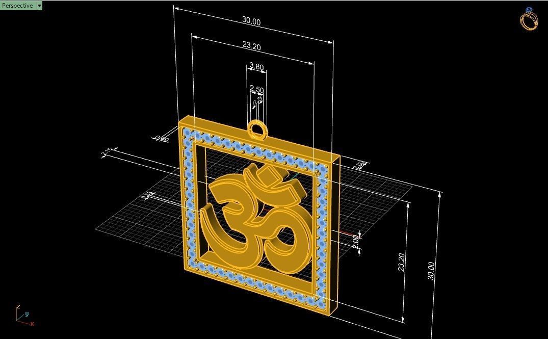  10  AUM pendants  3D model_43