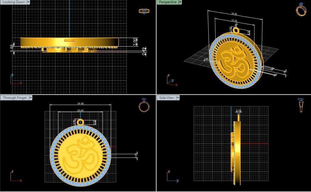  10  AUM pendants  3D model_11