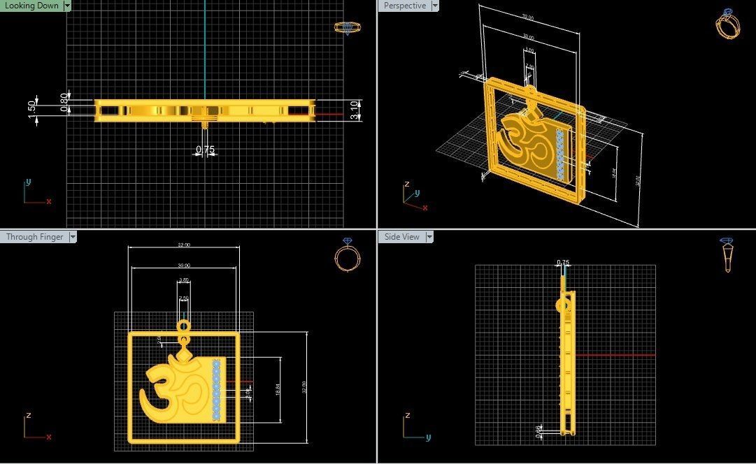  10  AUM pendants  3D model_62