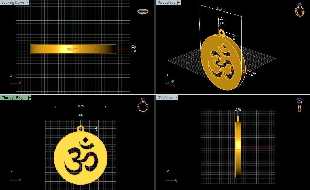  10  AUM pendants  3D model_13