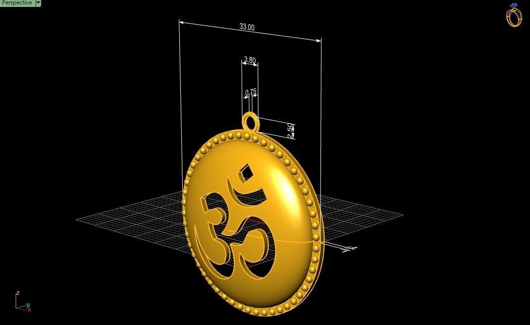  10  AUM pendants  3D model_27