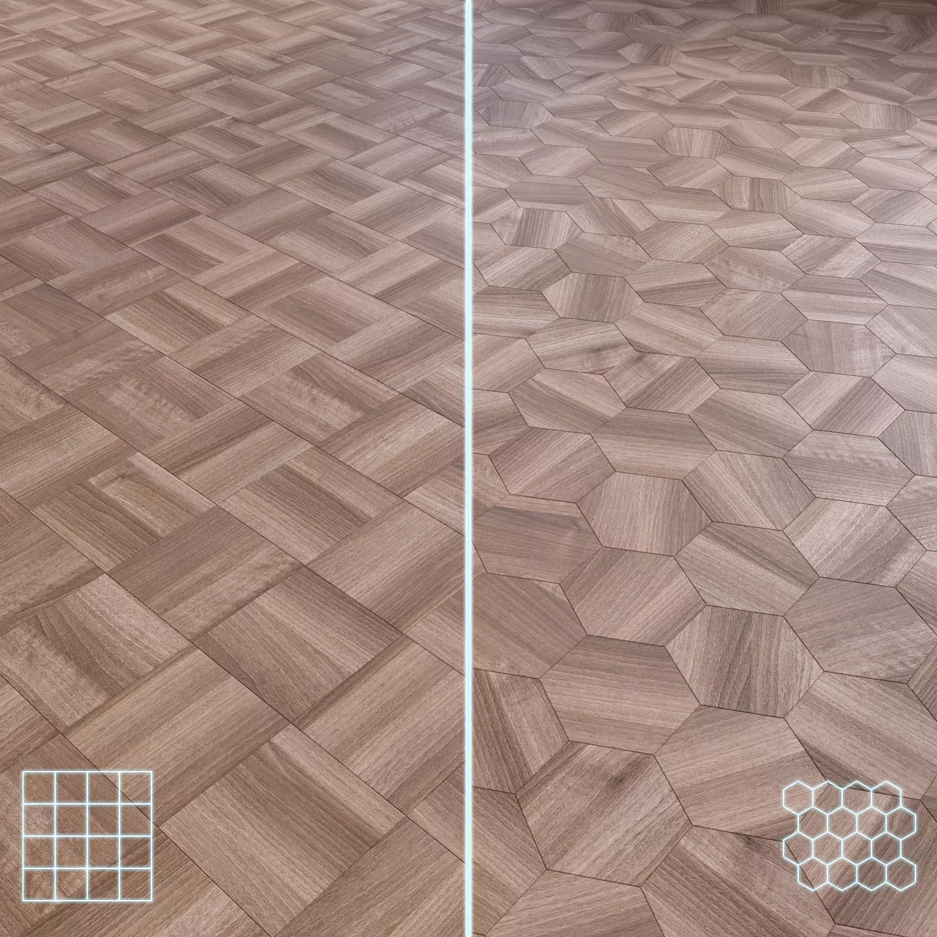 Parquet - Laminate - Wooden floor 2 in 1 Low-poly 3D model_0