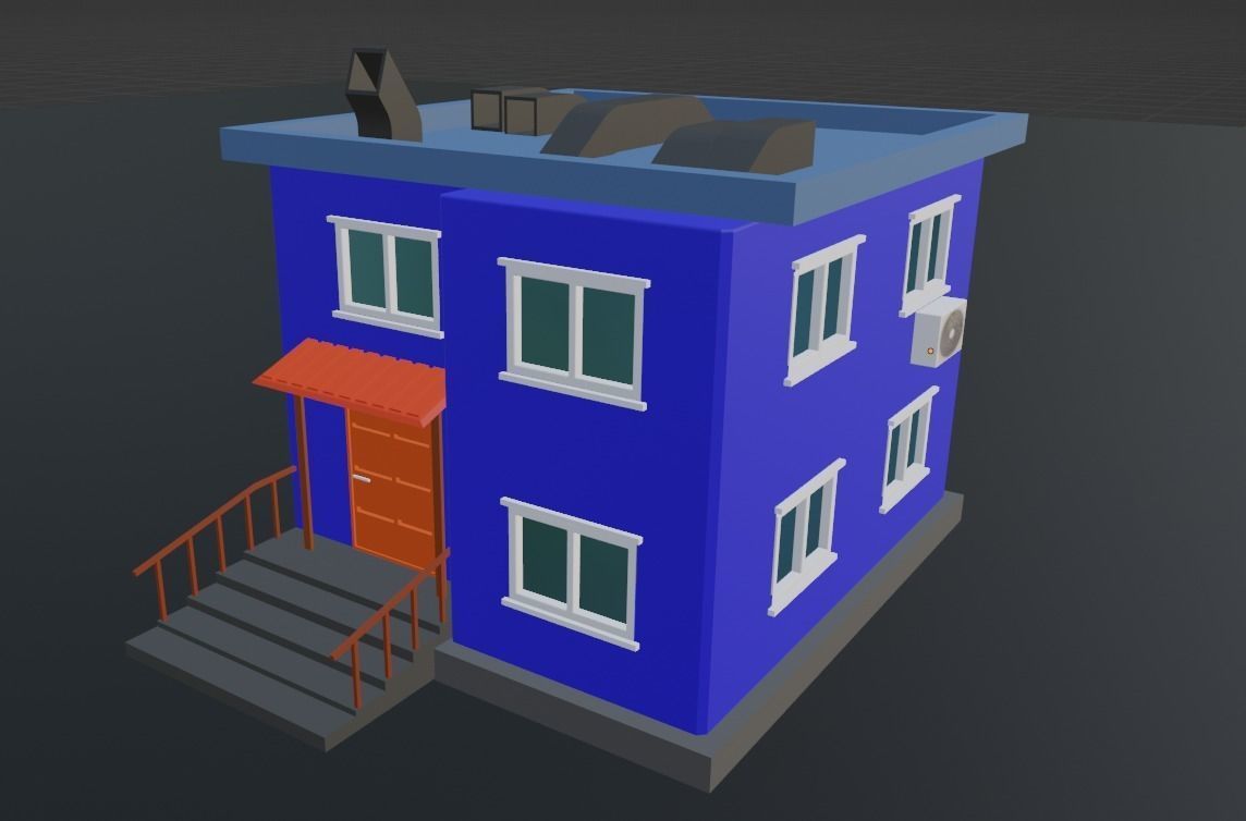 house Low-poly 3D model_2