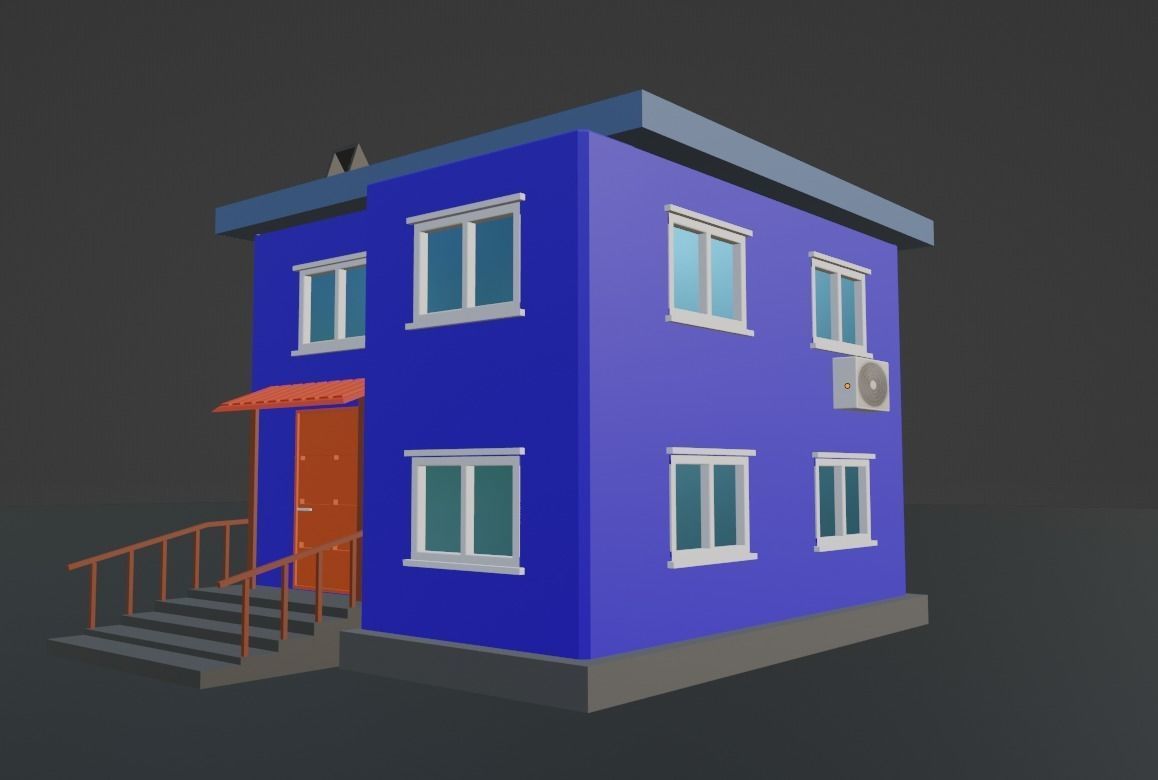 house Low-poly 3D model_3