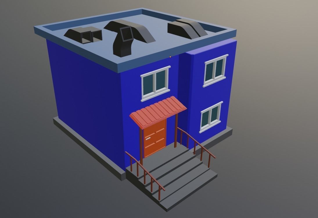 house Low-poly 3D model_1