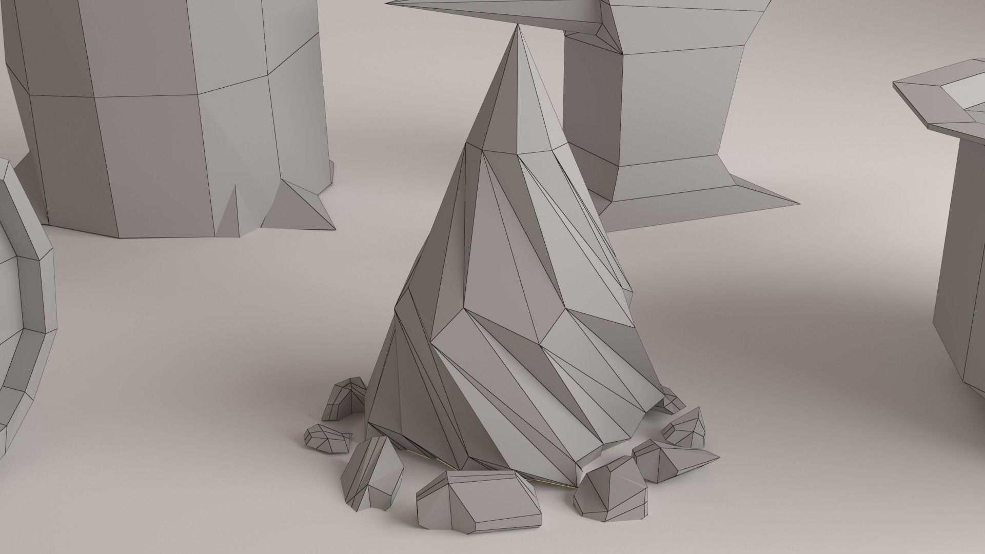 camping objects Low-poly 3D model_5