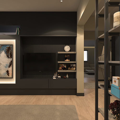 interior model living room at edmonton residences 3D model 2