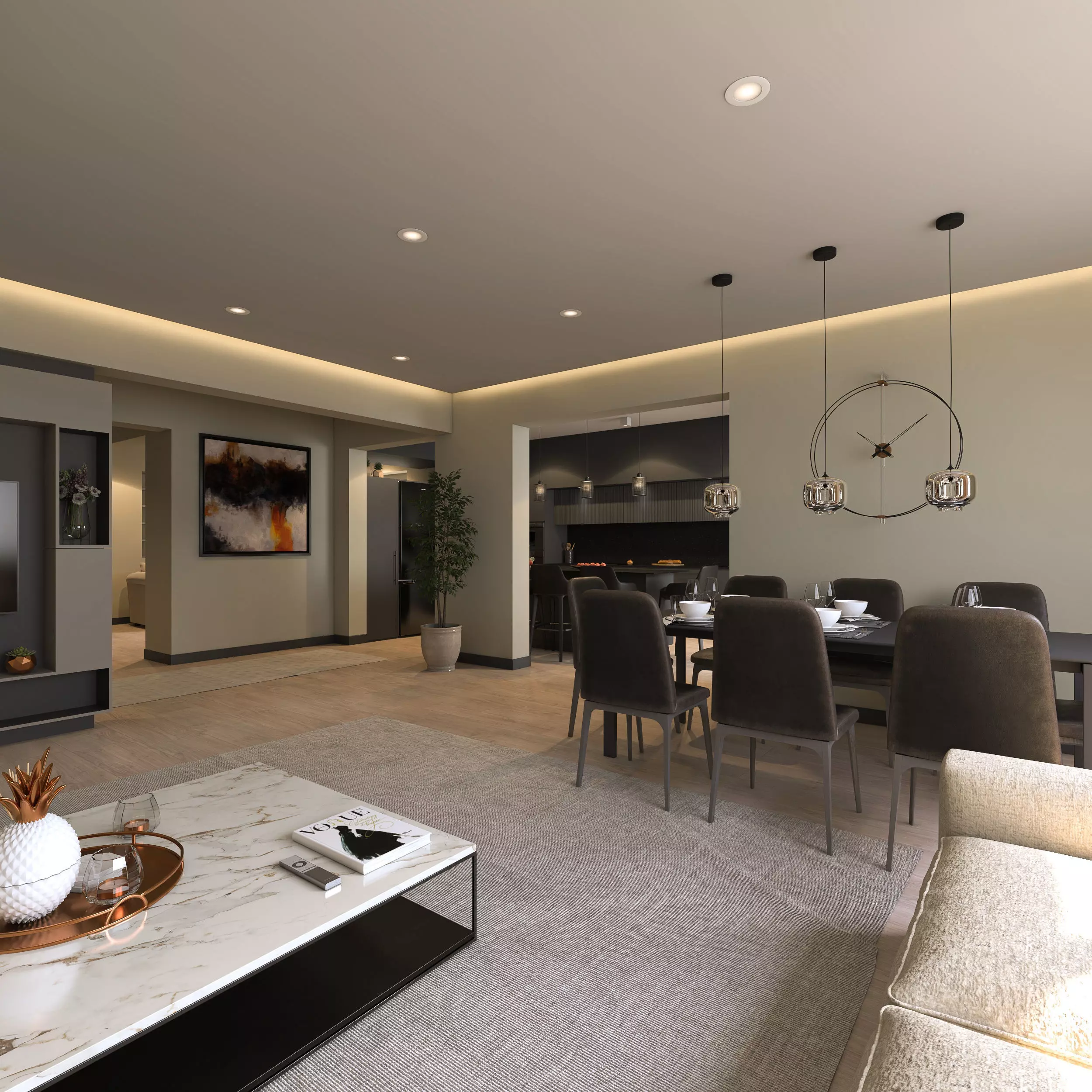 interior model living room at edmonton residences 3D model_0