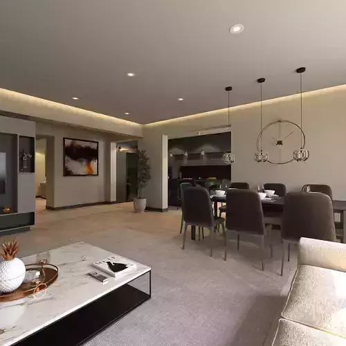 interior model living room at edmonton residences