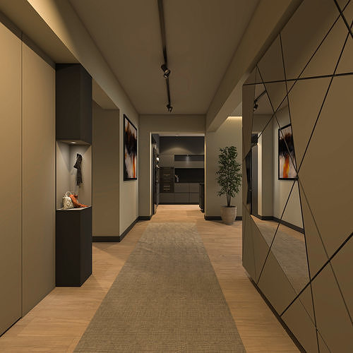 interior model living room at edmonton residences 3D model 5