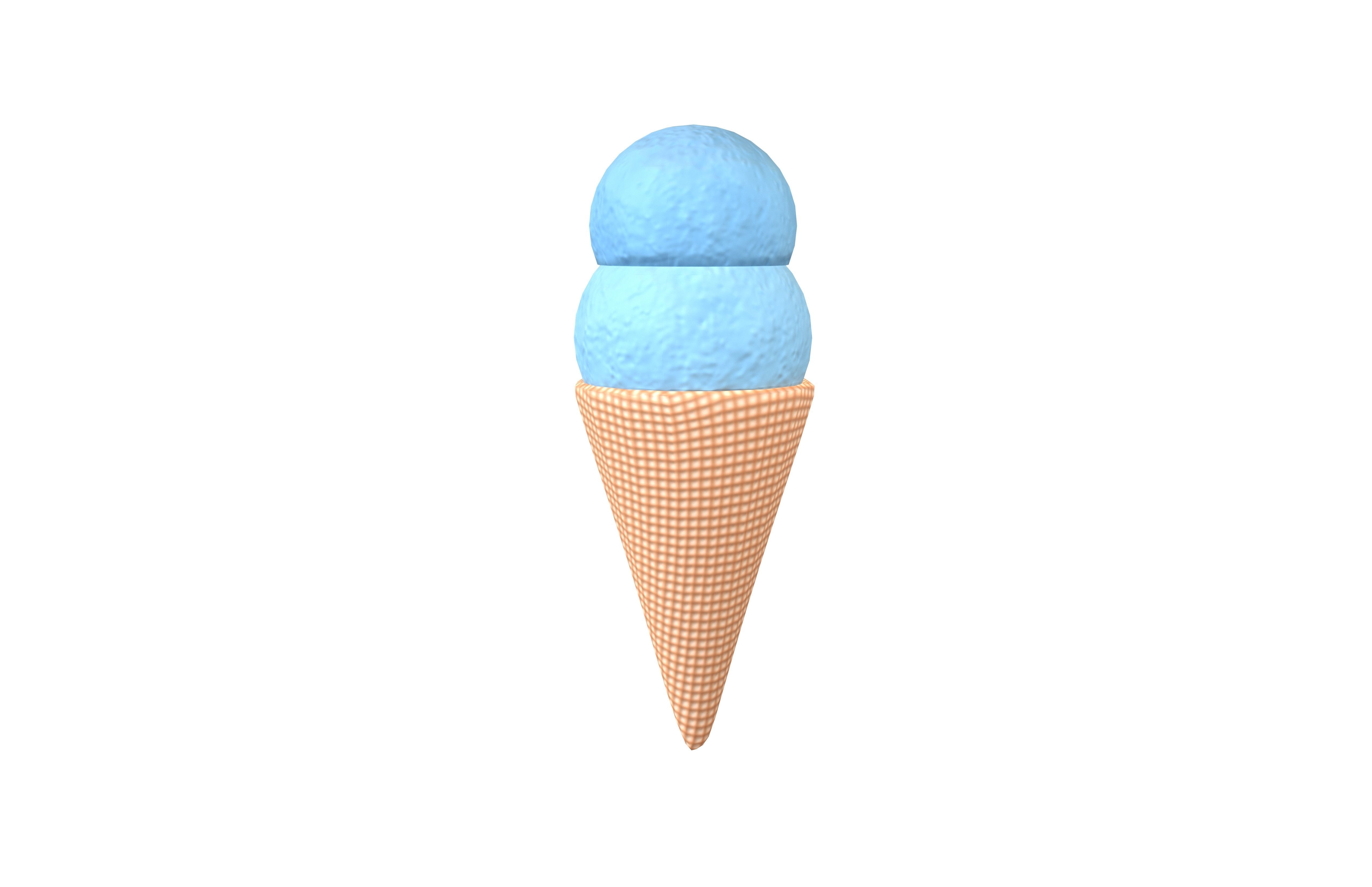 Ice Cream Cone v3 004 Low-poly 3D model_1