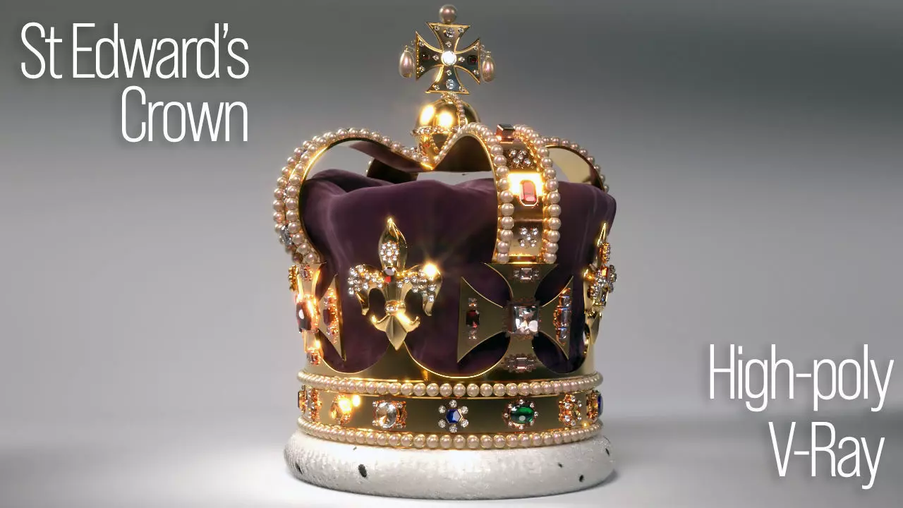 St Edwards Crown The Crown Jewels 3D model_0