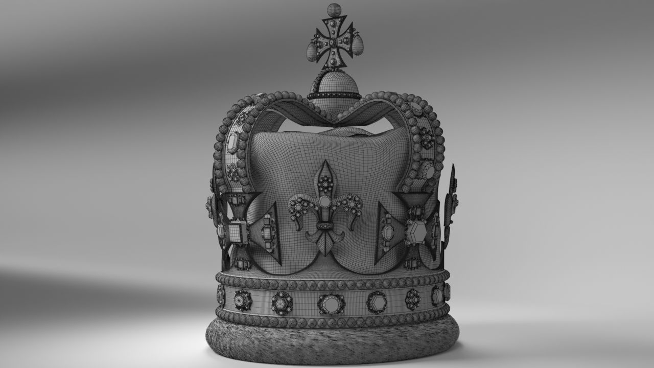 St Edwards Crown The Crown Jewels 3D model_4
