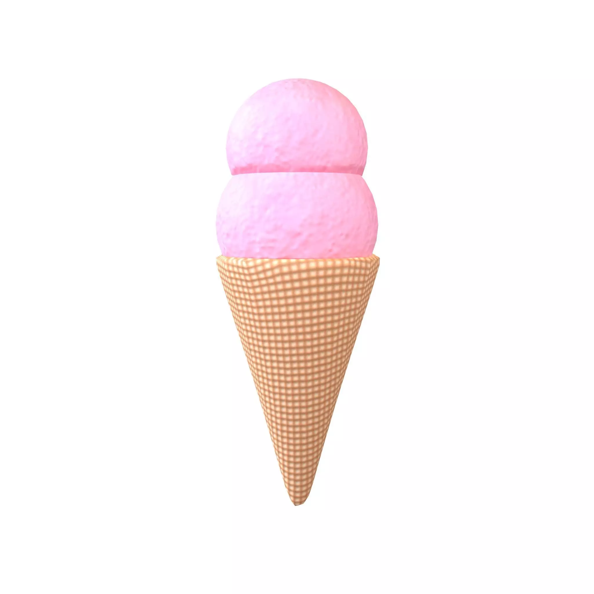 Ice Cream Cone v3 005 Low-poly 3D model_0
