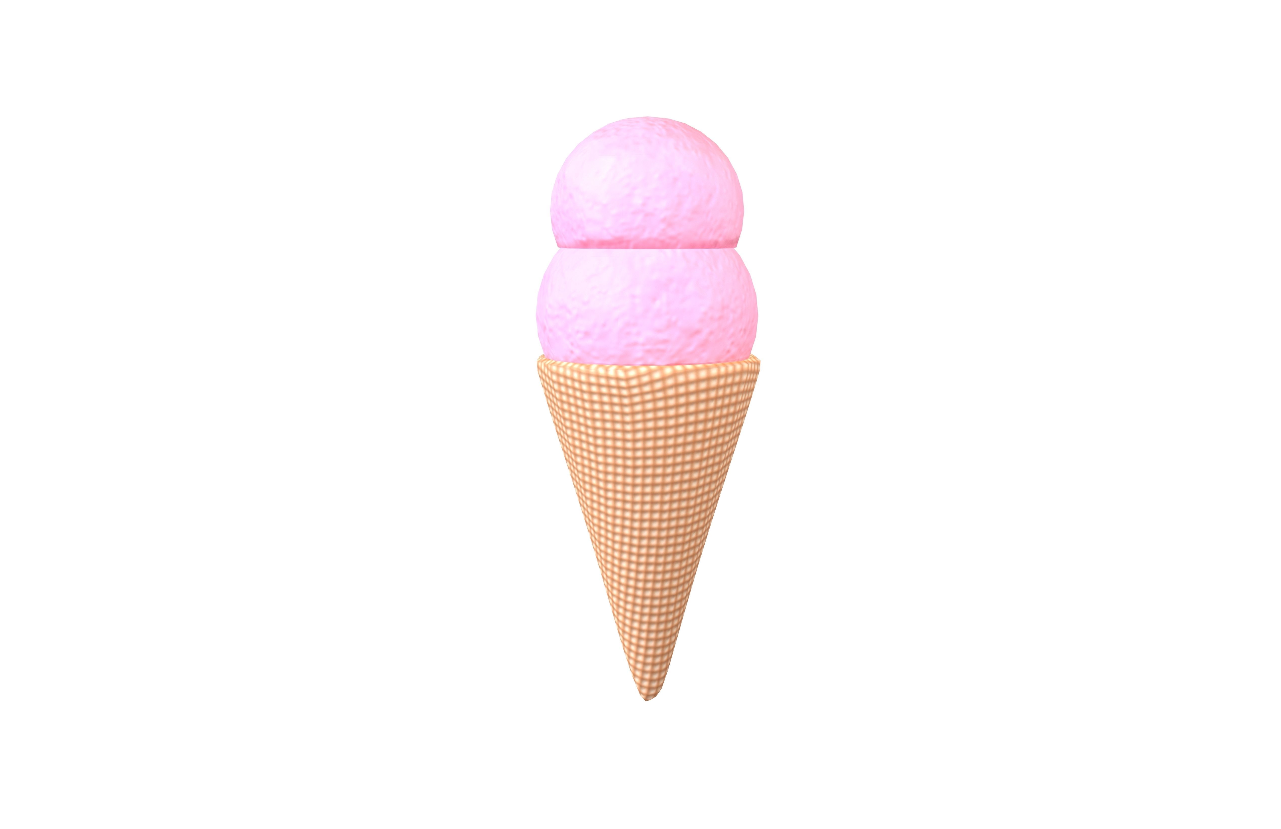 Ice Cream Cone v3 005 Low-poly 3D model_1