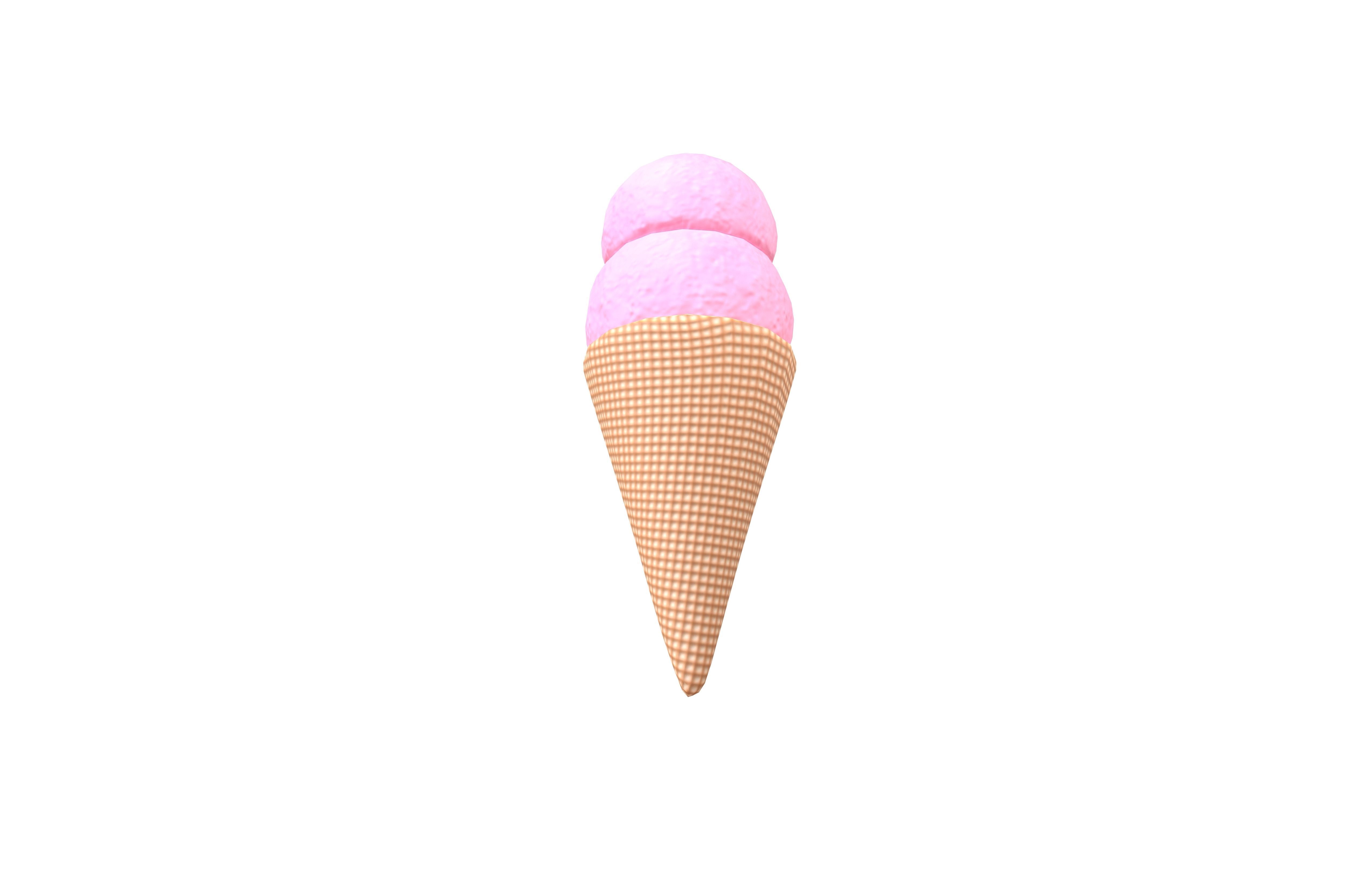 Ice Cream Cone v3 005 Low-poly 3D model_2