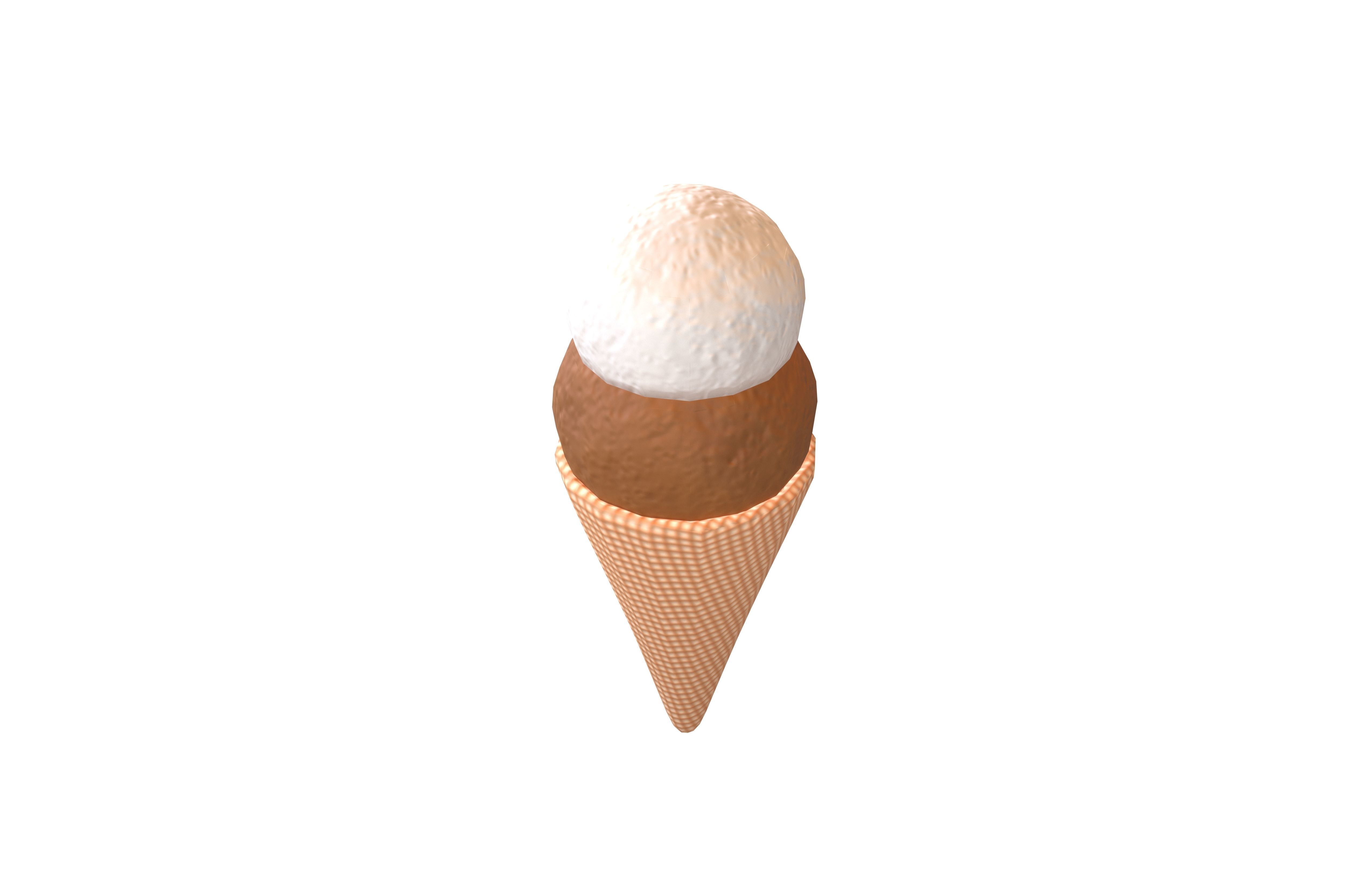 Ice Cream Cone v3 008 Low-poly 3D model_2