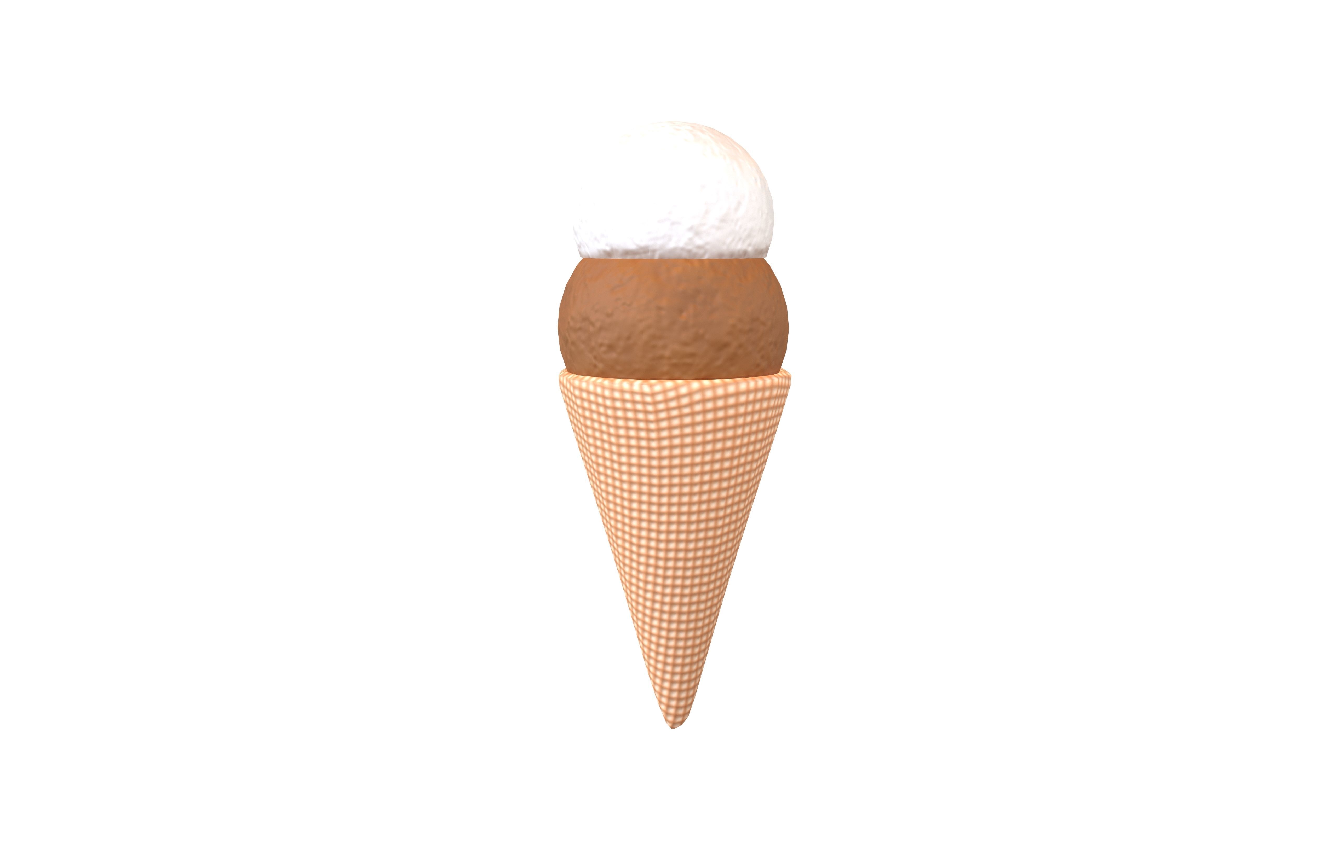 Ice Cream Cone v3 008 Low-poly 3D model_1