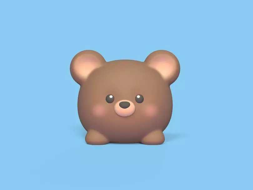 Little Round Bear 3D print model_0