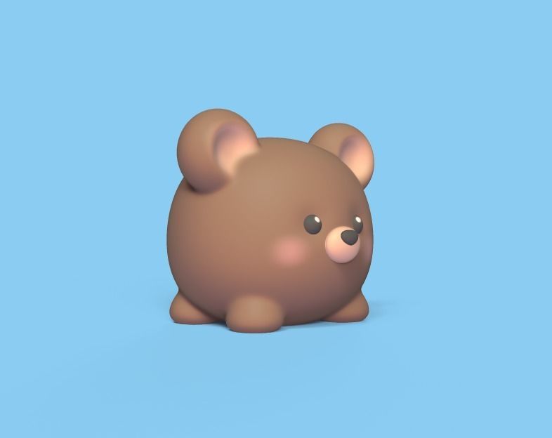Little Round Bear 3D print model_1