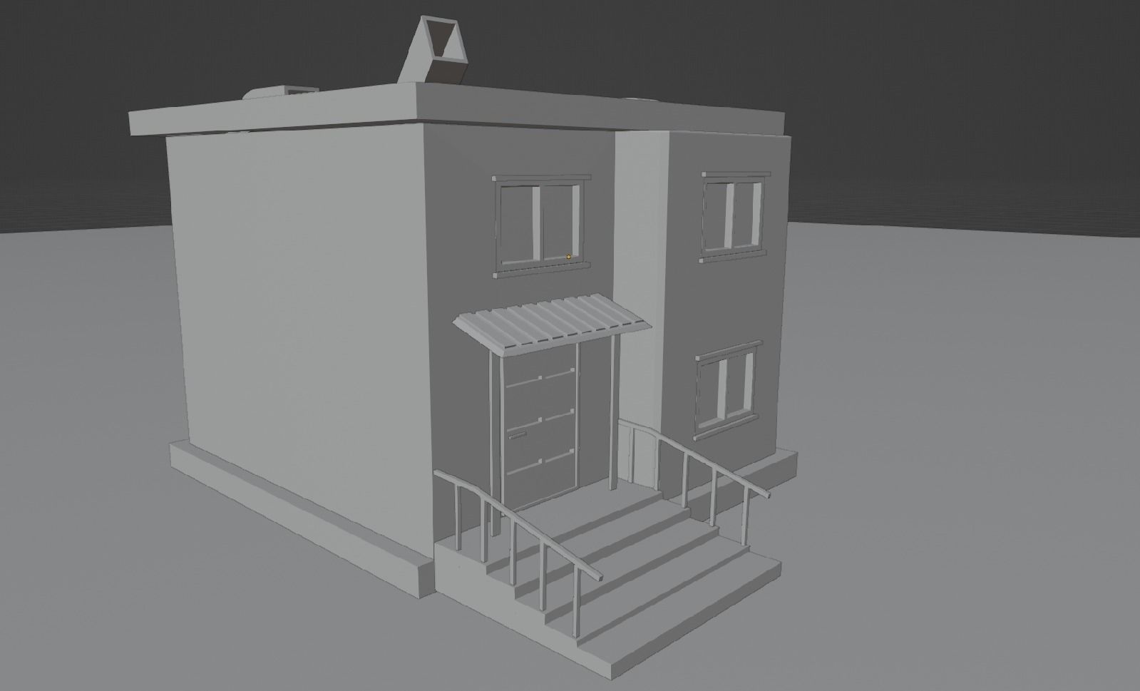 home exterior Low-poly 3D model_4
