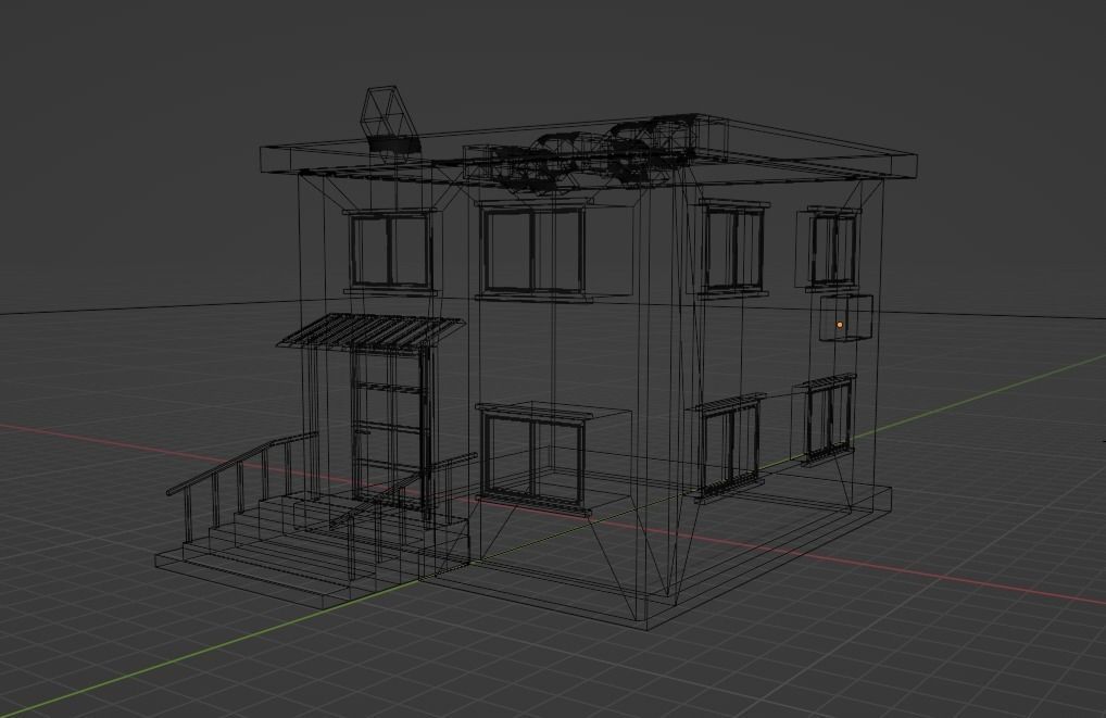 home exterior Low-poly 3D model_7